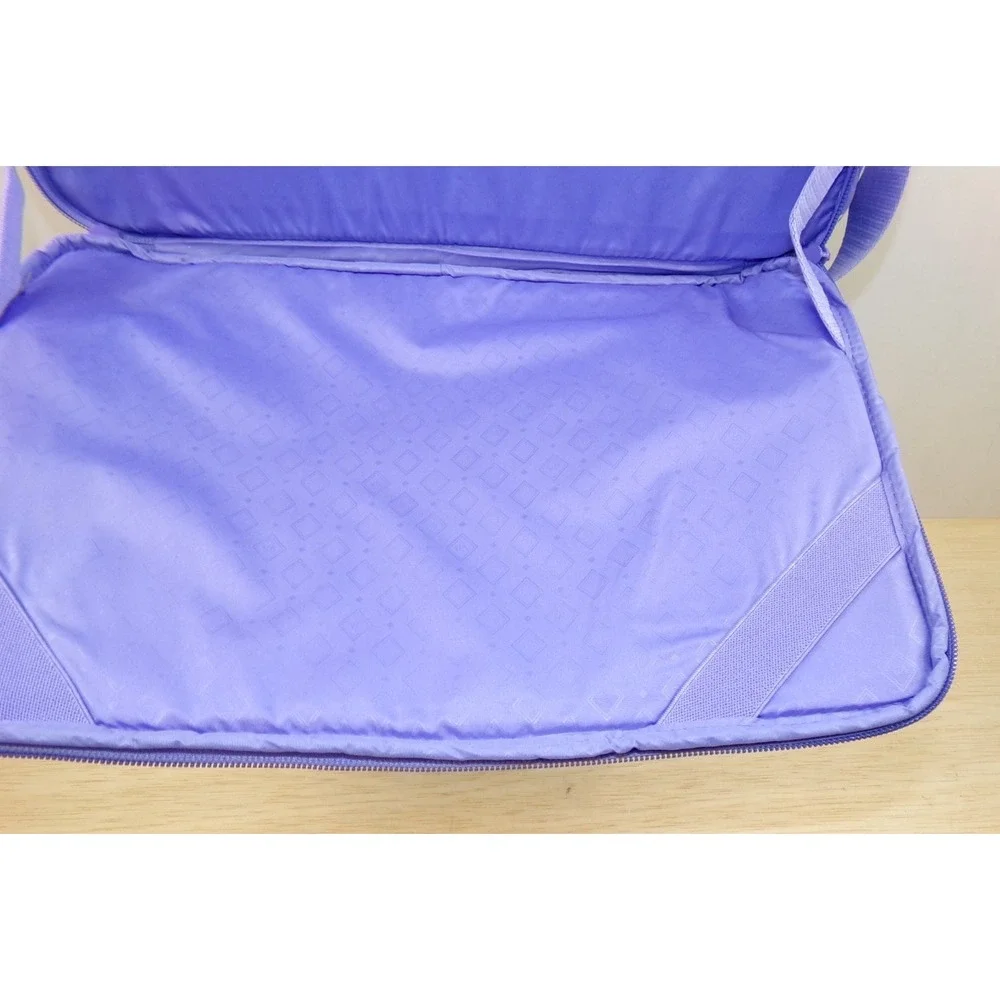 Vera Bradley Laptop Bag Workstation Mural Garden Purple Diamond Quilted Adj Stra